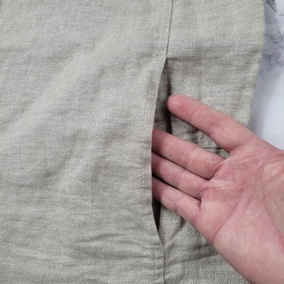 Eileen Fisher Organic Cotton Natural Silver Twinkle Shift Dress Released Hem Sm - Picture 10 of 16